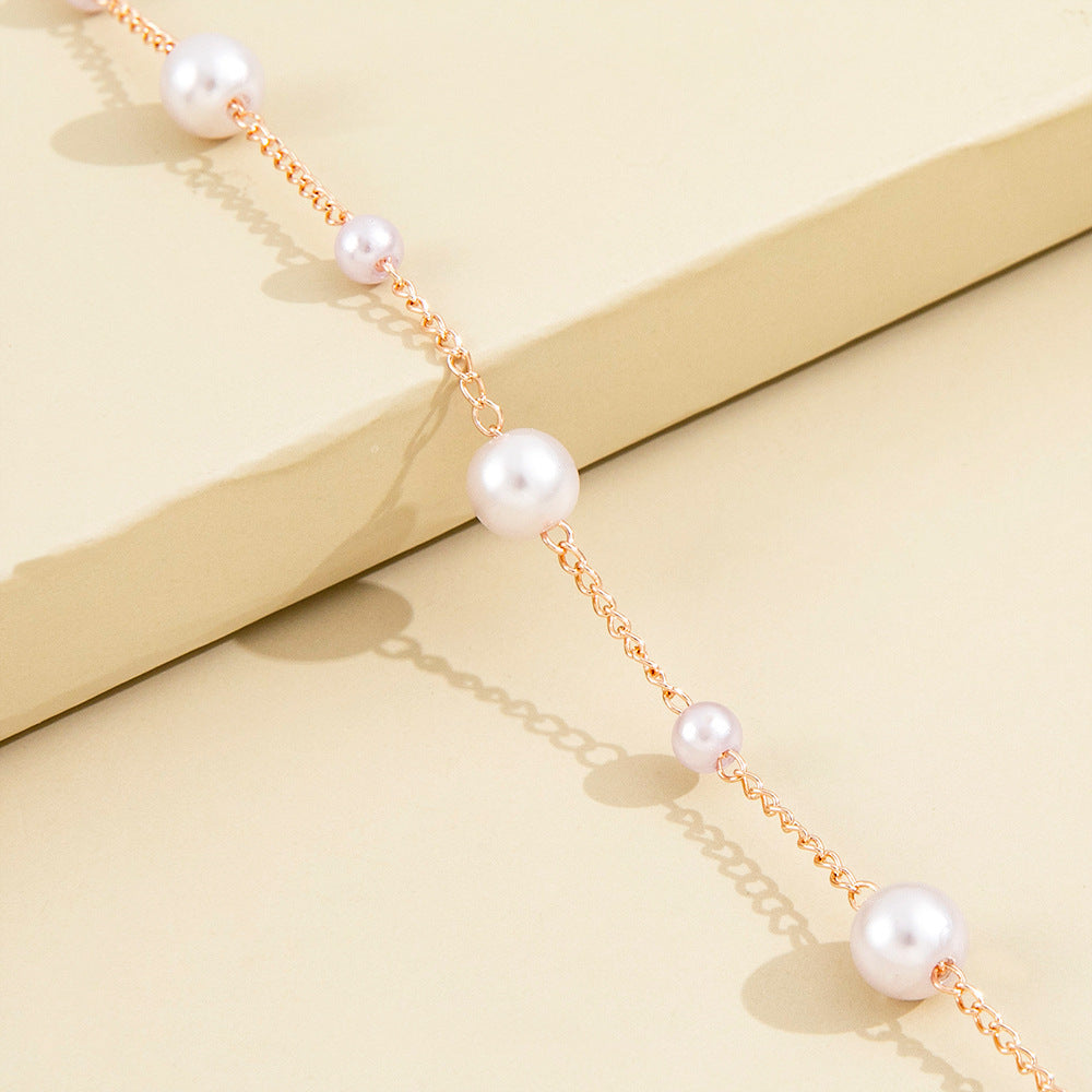 Vintage Pearl Clavicle Chain Female Simple - Elegant Emulations