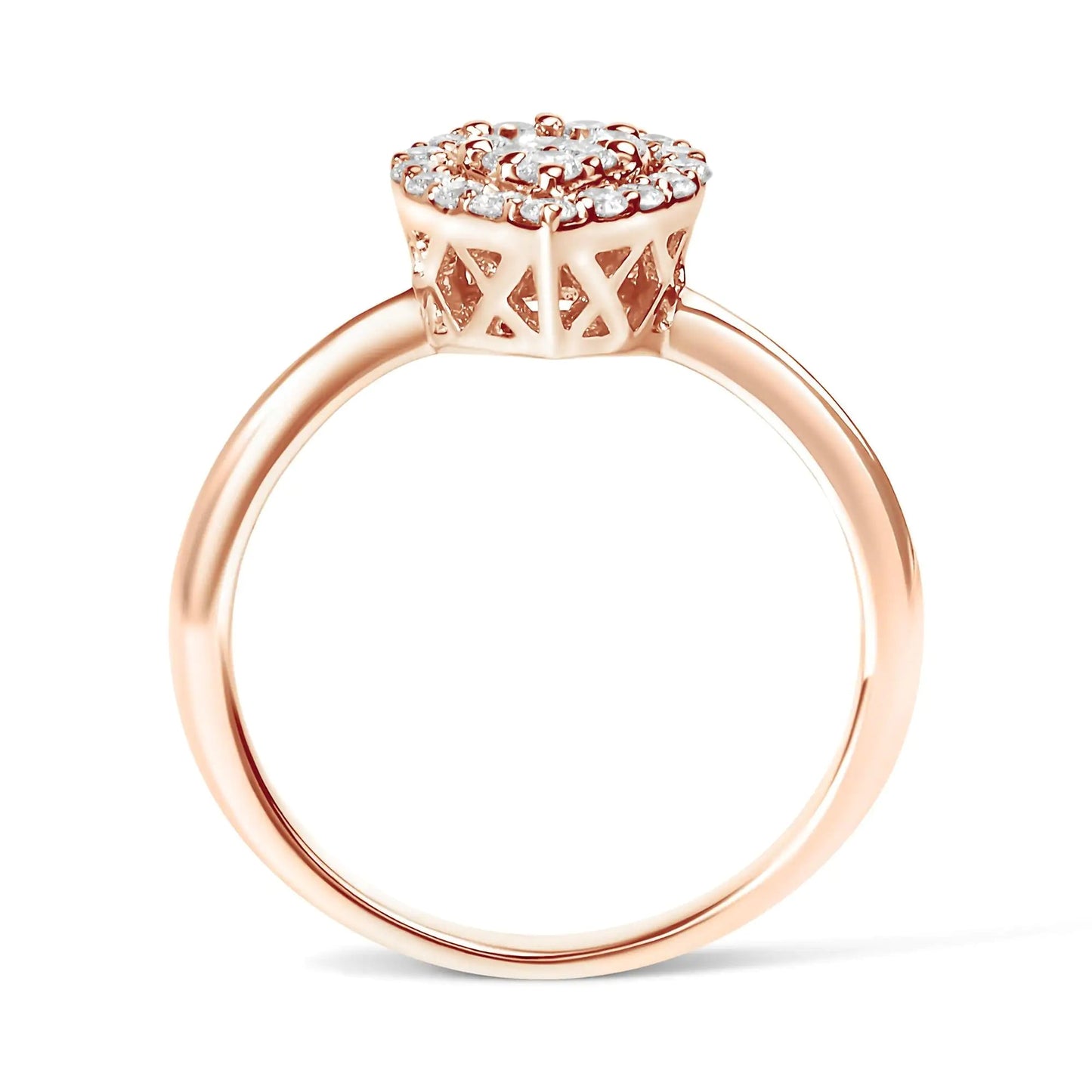 10K Rose Gold 3/8 Cttw Round - Cut Diamond Pear Promise Ring (I - J Color, I2 - I3 Clarity) | | Elegant Emulations Jewelry USA