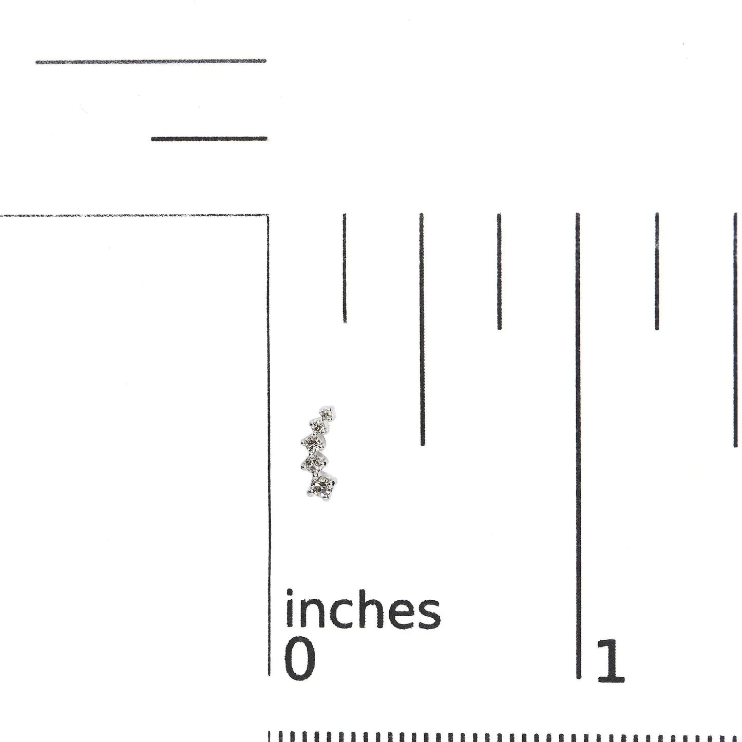 10K White Gold 1/10 Cttw Diamond Journey Style Climber Stud Earrings (H - I Color, I1 - I2 Clarity) | | Elegant Emulations Jewelry USA