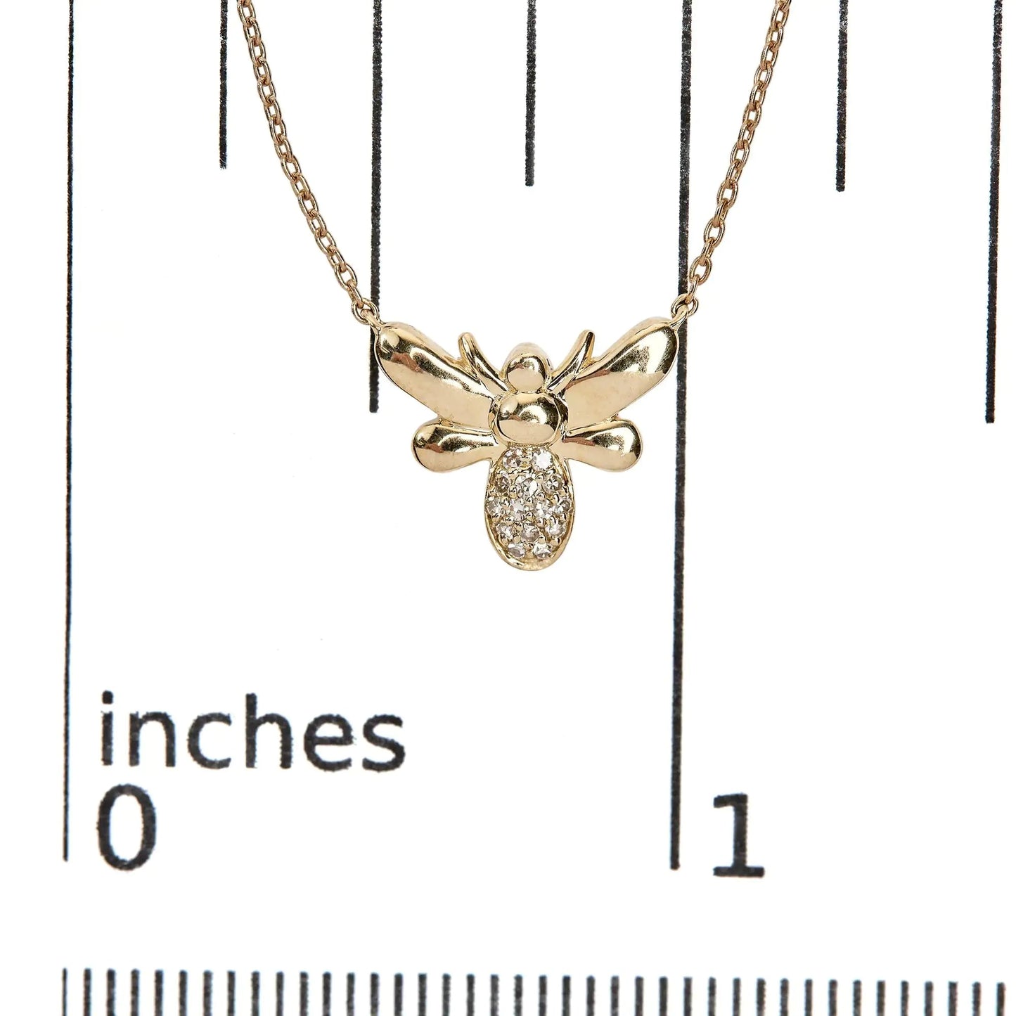 10K Yellow Gold Diamond Accented Bumble Bee Pendant 18" Inch Necklace (H - I Color, I1 - I2 Clarity) | | Elegant Emulations Jewelry USA