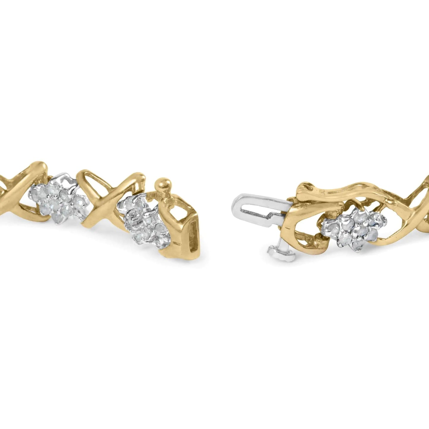 10k Yellow Gold Plated .925 Sterling Silver 2.00 Cttw Round - Cut Diamond Link 7" Bracelet (H - I Color, I2 - I3 Clarity) | | Elegant Emulations Jewelry USA