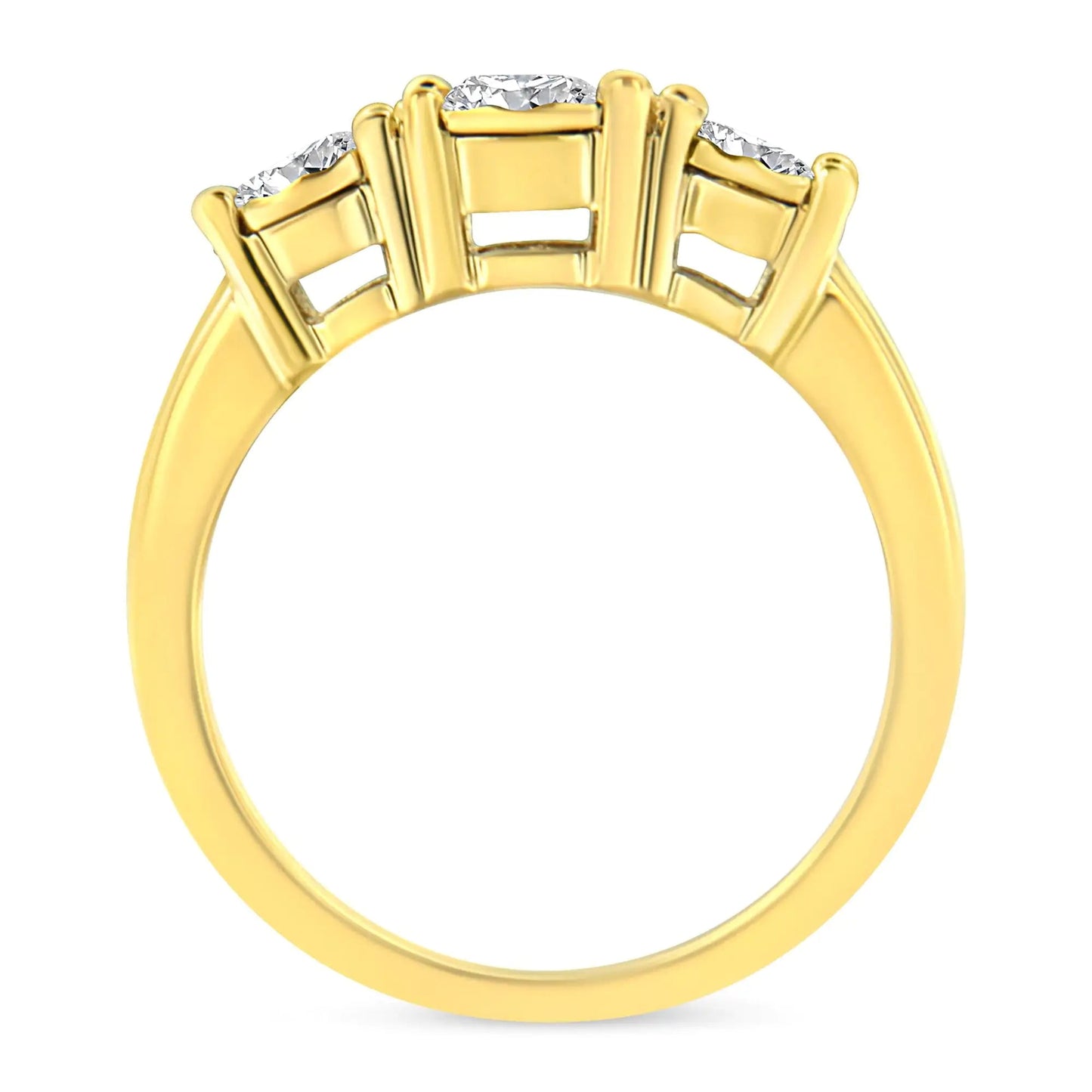 14K Gold Plated Sterling Silver 1cttw Diamond Trio Engagement Ring | Rings | Elegant Emulations Jewelry USA