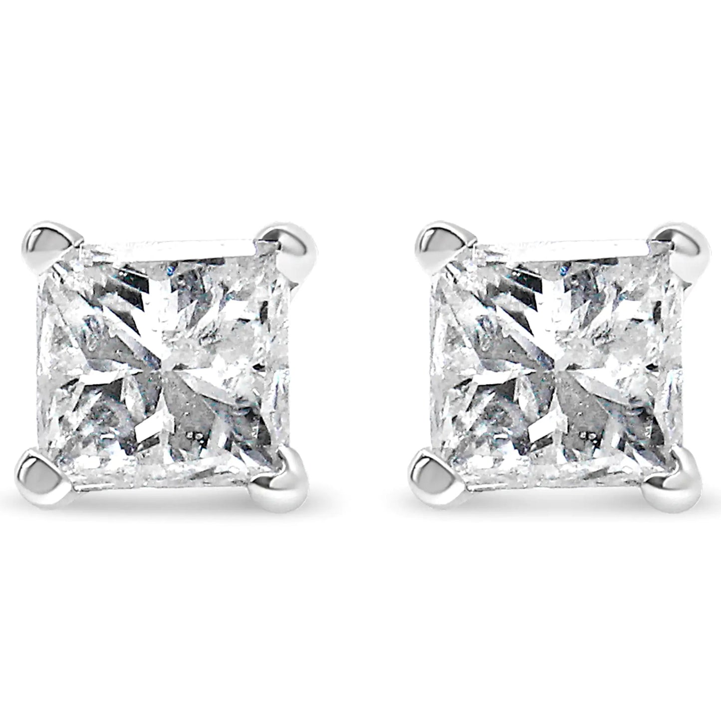 14k White Gold 1/5 Cttw Princess - cut Diamond Petite Stud Earrings (I - J, I2 - I3) | | Elegant Emulations Jewelry USA