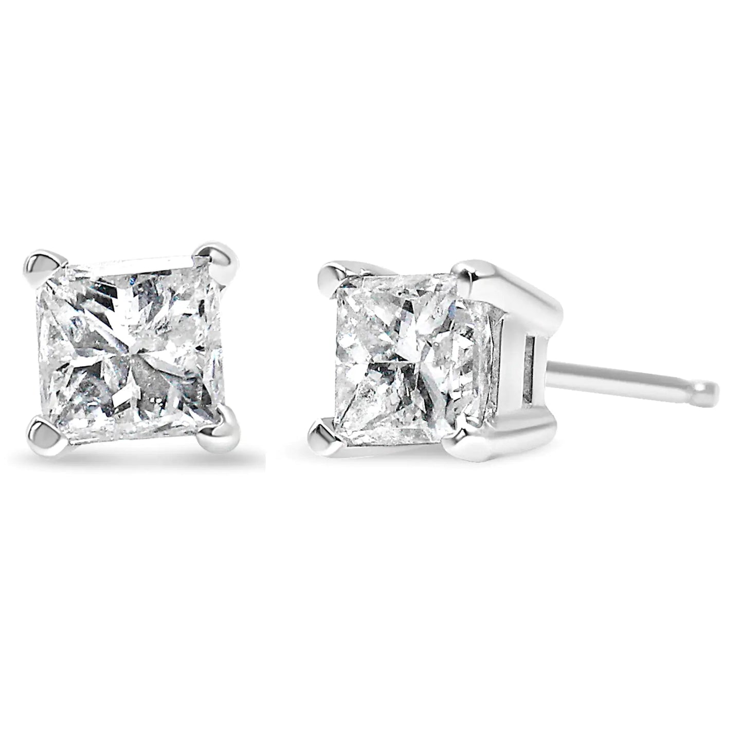 14k White Gold 1/5 Cttw Princess - cut Diamond Petite Stud Earrings (I - J, I2 - I3) | | Elegant Emulations Jewelry USA