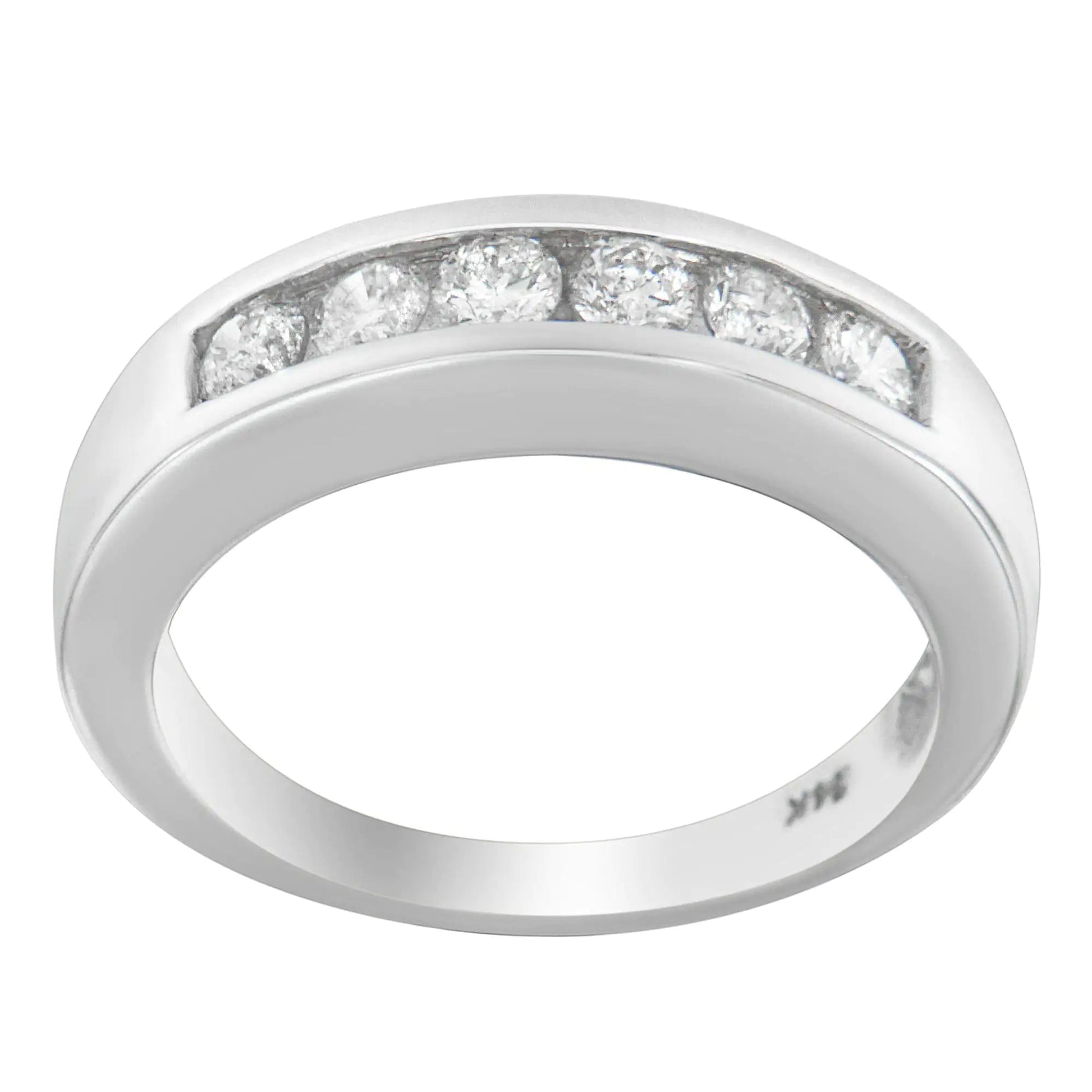14K White Gold 3/4ct. TDW Diamond Channel Band Ring (H - I, I1 - I2) | | Elegant Emulations Jewelry USA