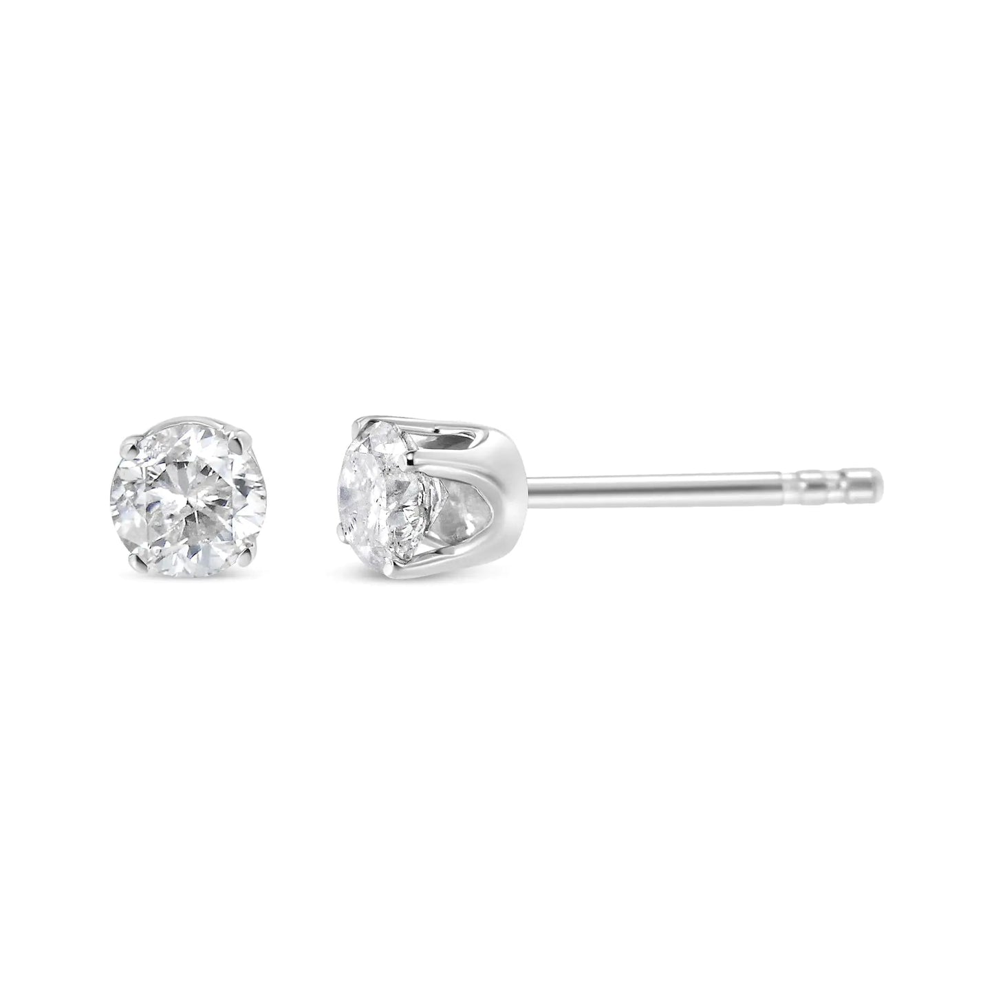 14K White Gold 5/8 Cttw Round Brilliant - Cut Lab Grown Diamond Classic 4 - Prong Push back Stud Earrings (F - G Color, VS1 - VS2 Clarity) | | Elegant Emulations Jewelry USA