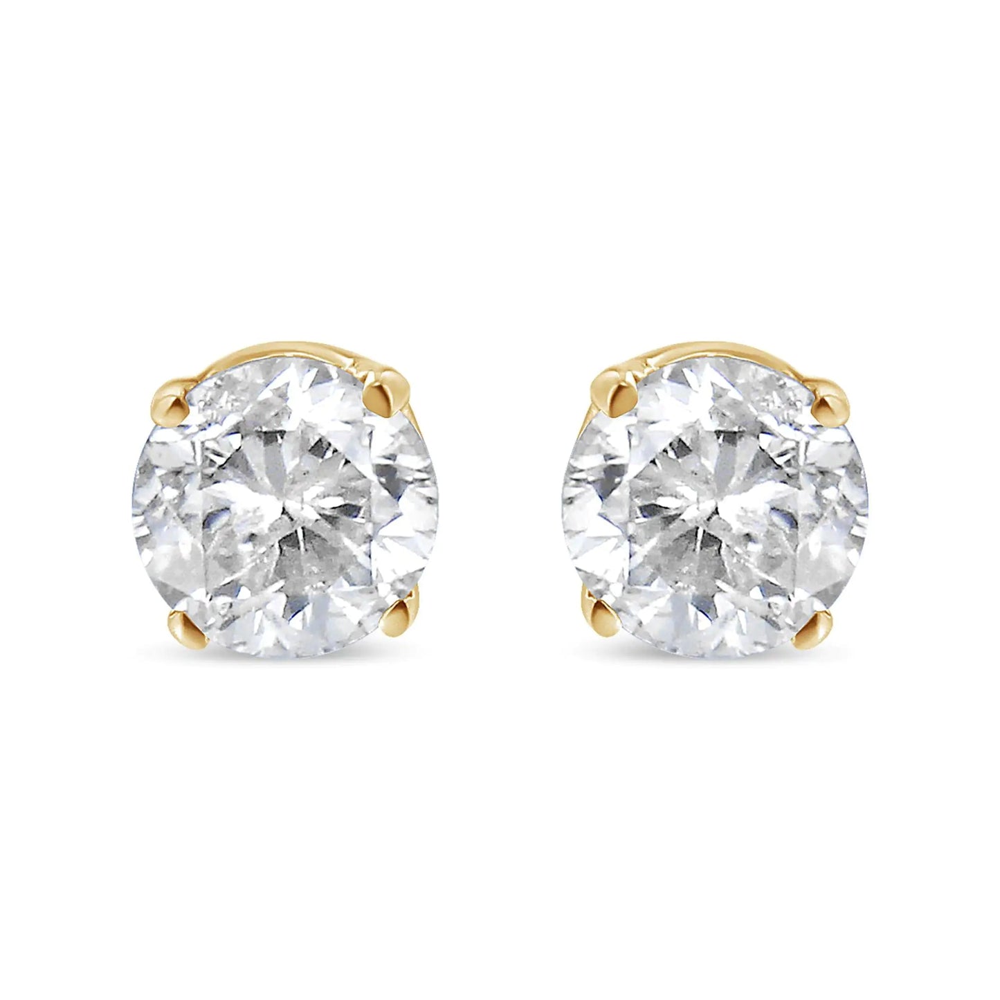 14K Yellow Gold 1/2 Cttw Round - Cut Diamond Solitaire Stud Earrings (O - P Color, SI2 - I1 Clarity) | | Elegant Emulations Jewelry USA