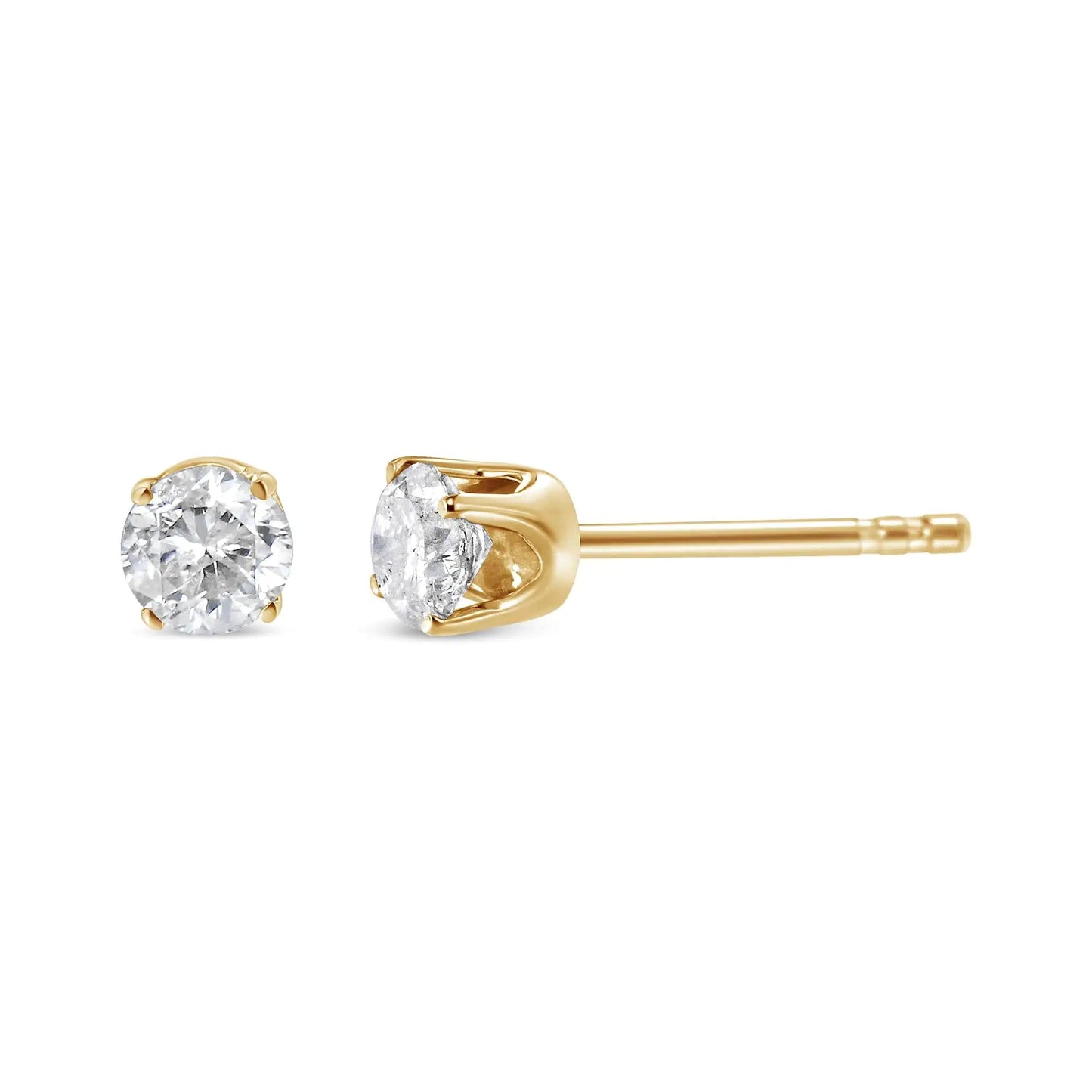 14K Yellow Gold 1/2 Cttw Round - Cut Diamond Solitaire Stud Earrings (O - P Color, SI2 - I1 Clarity) | | Elegant Emulations Jewelry USA