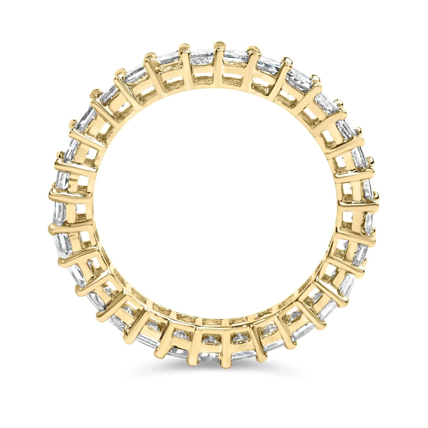 14K Yellow Gold 2.00 Cttw Shared Prong Set Princess Cut Diamond Eternity Band Ring (J - K Color, SI1 - SI2 Clarity) - Ring Size 7 | | Elegant Emulations Jewelry USA