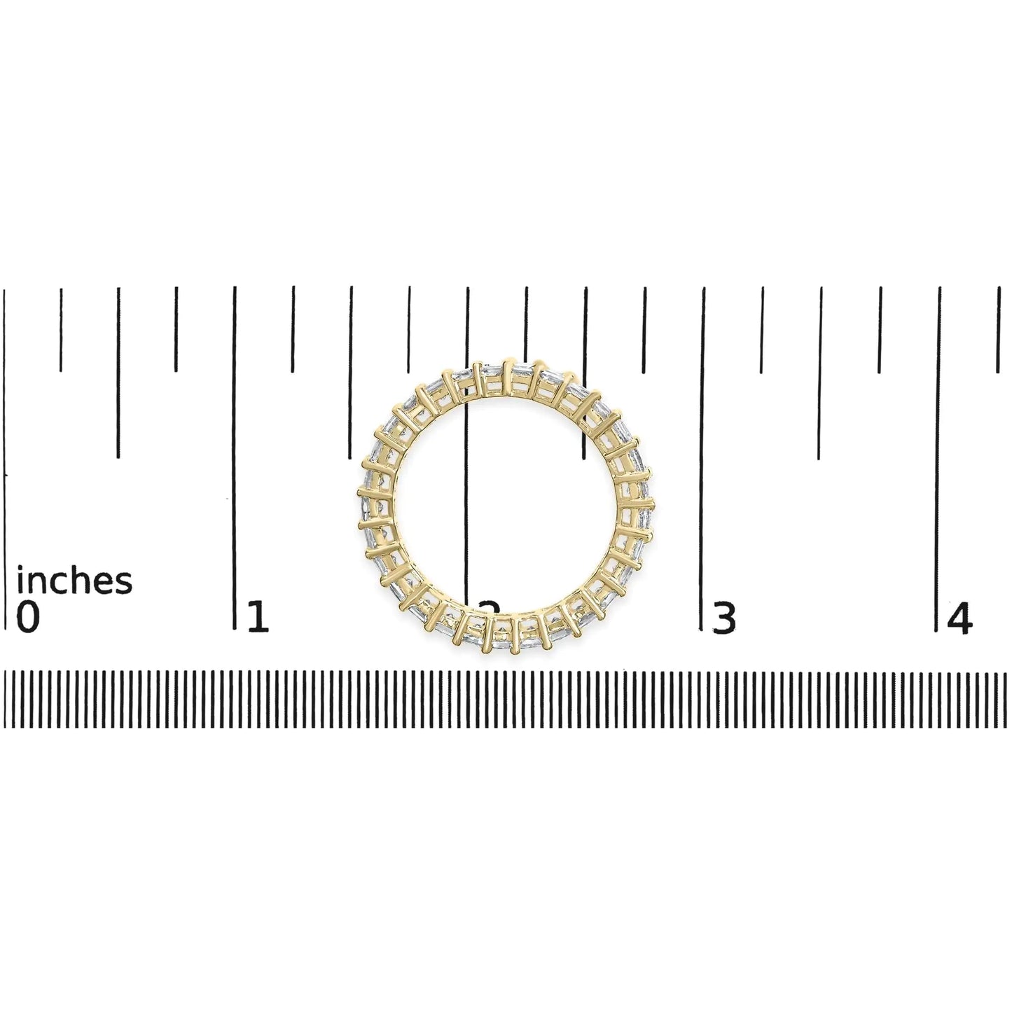 14K Yellow Gold 2.00 Cttw Shared Prong Set Princess Cut Diamond Eternity Band Ring (J - K Color, SI1 - SI2 Clarity) - Ring Size 7 | | Elegant Emulations Jewelry USA