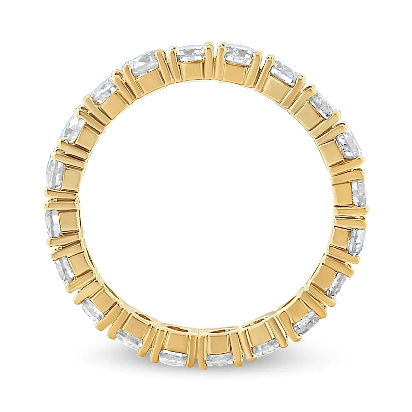 14K Yellow Gold 2.00 Cttw Shared Prong Set Round Cut Diamond Eternity Band (J - K Color, VS1 - VS2 Clarity) | | Elegant Emulations Jewelry USA