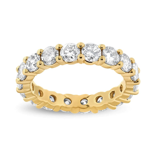 14K Yellow Gold 3.00 Cttw Shared Prong Set Round Cut Diamond Eternity Band (J - K Color, VS1 - VS2 Clarity) | | Elegant Emulations Jewelry USA