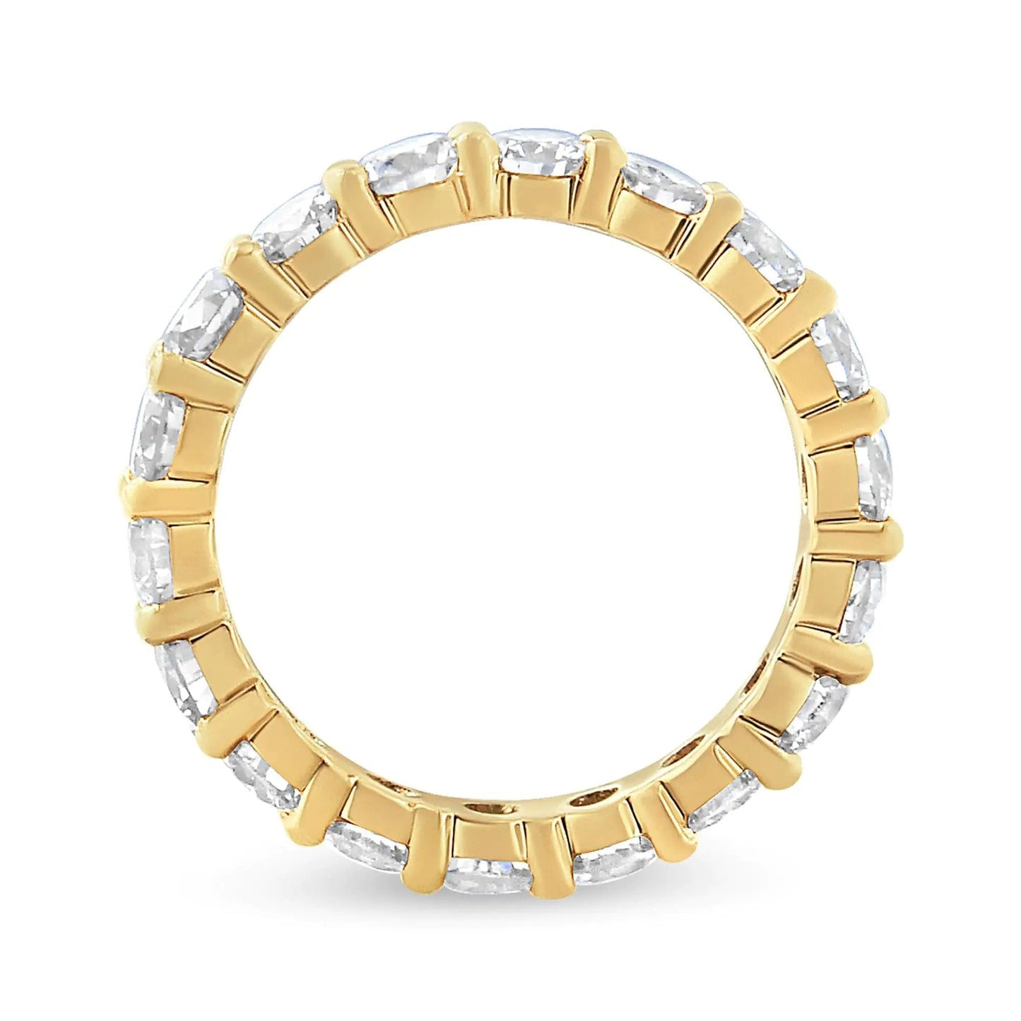 14K Yellow Gold 3.00 Cttw Shared Prong Set Round Cut Diamond Eternity Band (J - K Color, VS1 - VS2 Clarity) | | Elegant Emulations Jewelry USA