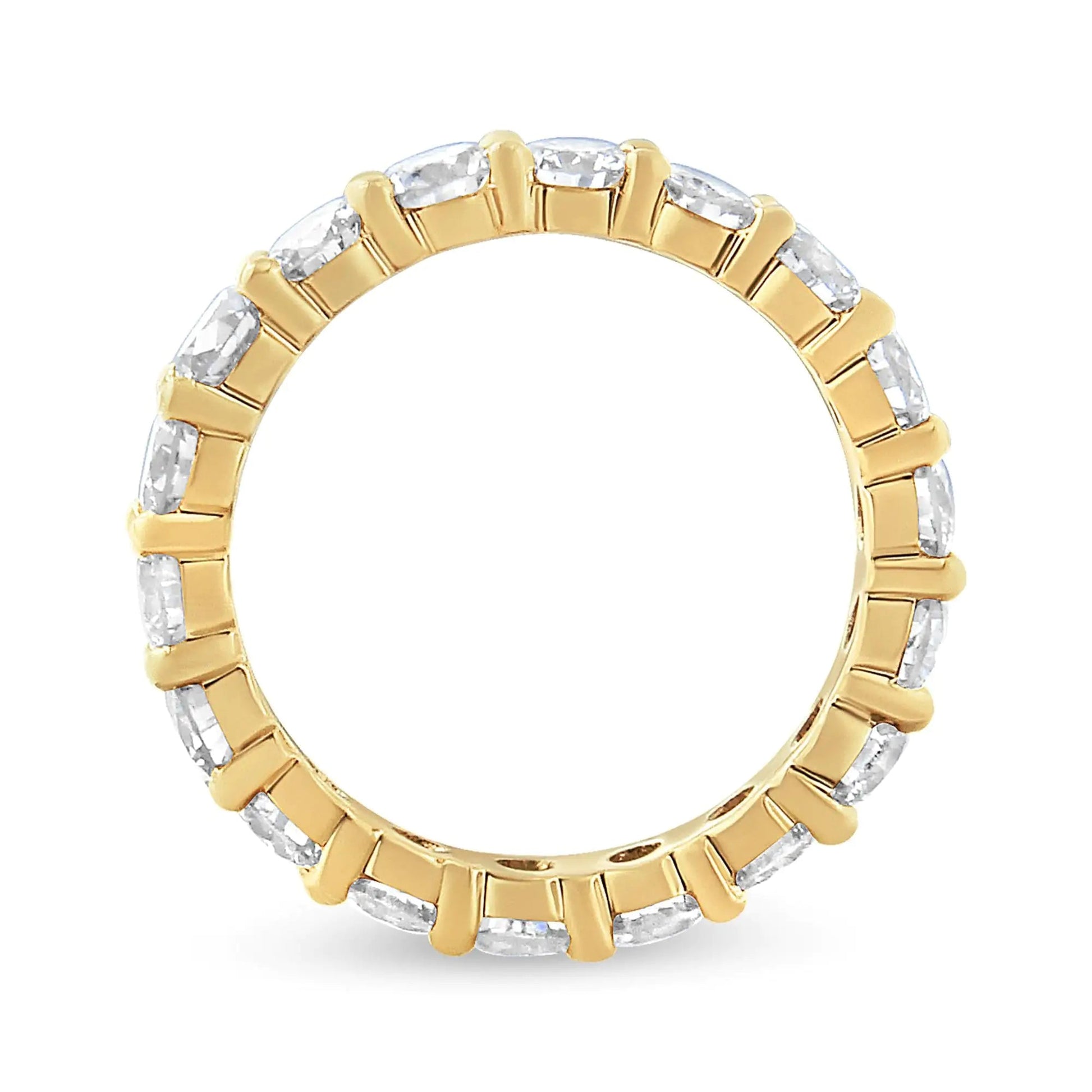 14K Yellow Gold 3.00 Cttw Shared Prong Set Round Cut Diamond Eternity Band (J - K Color, VS1 - VS2 Clarity) | | Elegant Emulations Jewelry USA