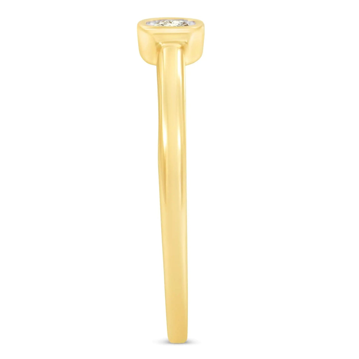 14K Yellow Gold Plated .925 Sterling Silver 1/20 Carat Diamond Square Cushion - Shaped Miracle Set Petite Fashion Promise Ring (J - K Color, I1 - I2 Clarity) | Rings | Elegant Emulations Jewelry USA