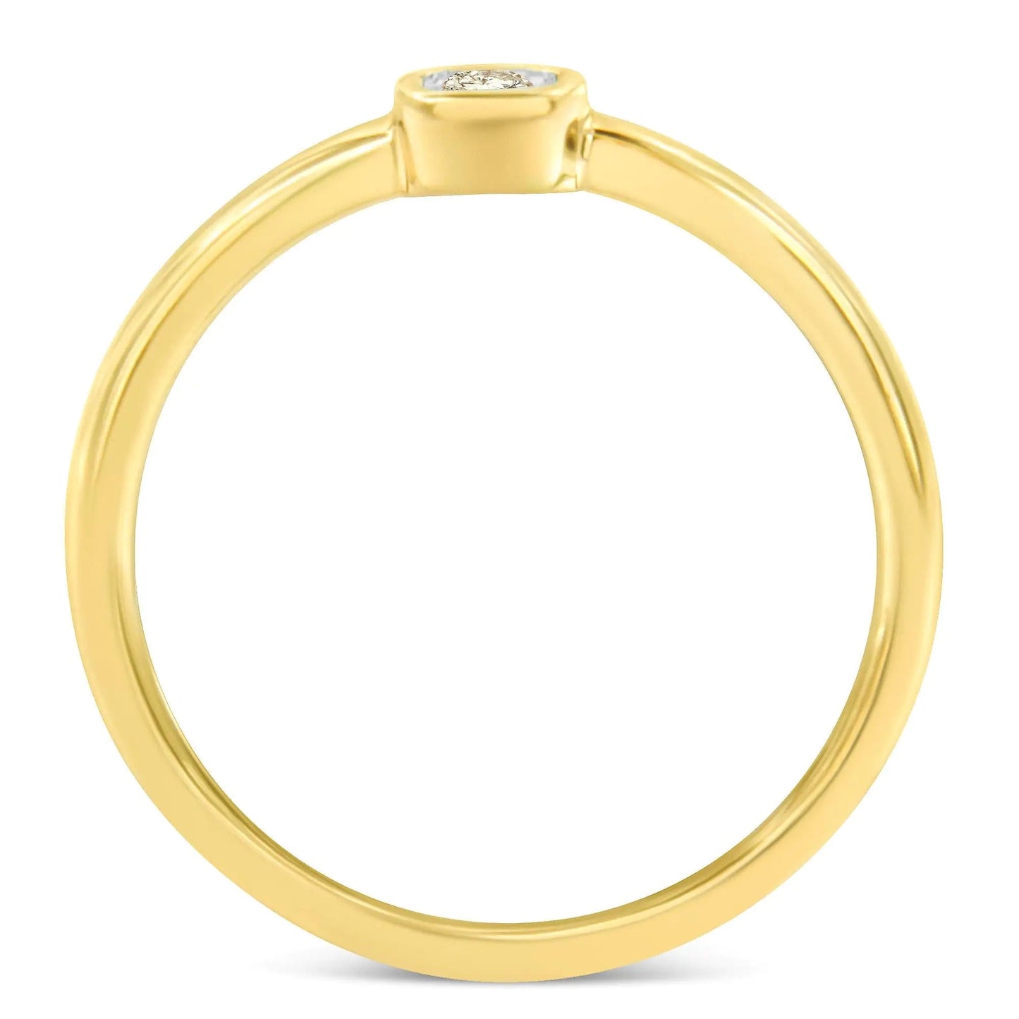 14K Yellow Gold Plated .925 Sterling Silver 1/20 Carat Diamond Square Cushion - Shaped Miracle Set Petite Fashion Promise Ring (J - K Color, I1 - I2 Clarity) | Rings | Elegant Emulations Jewelry USA