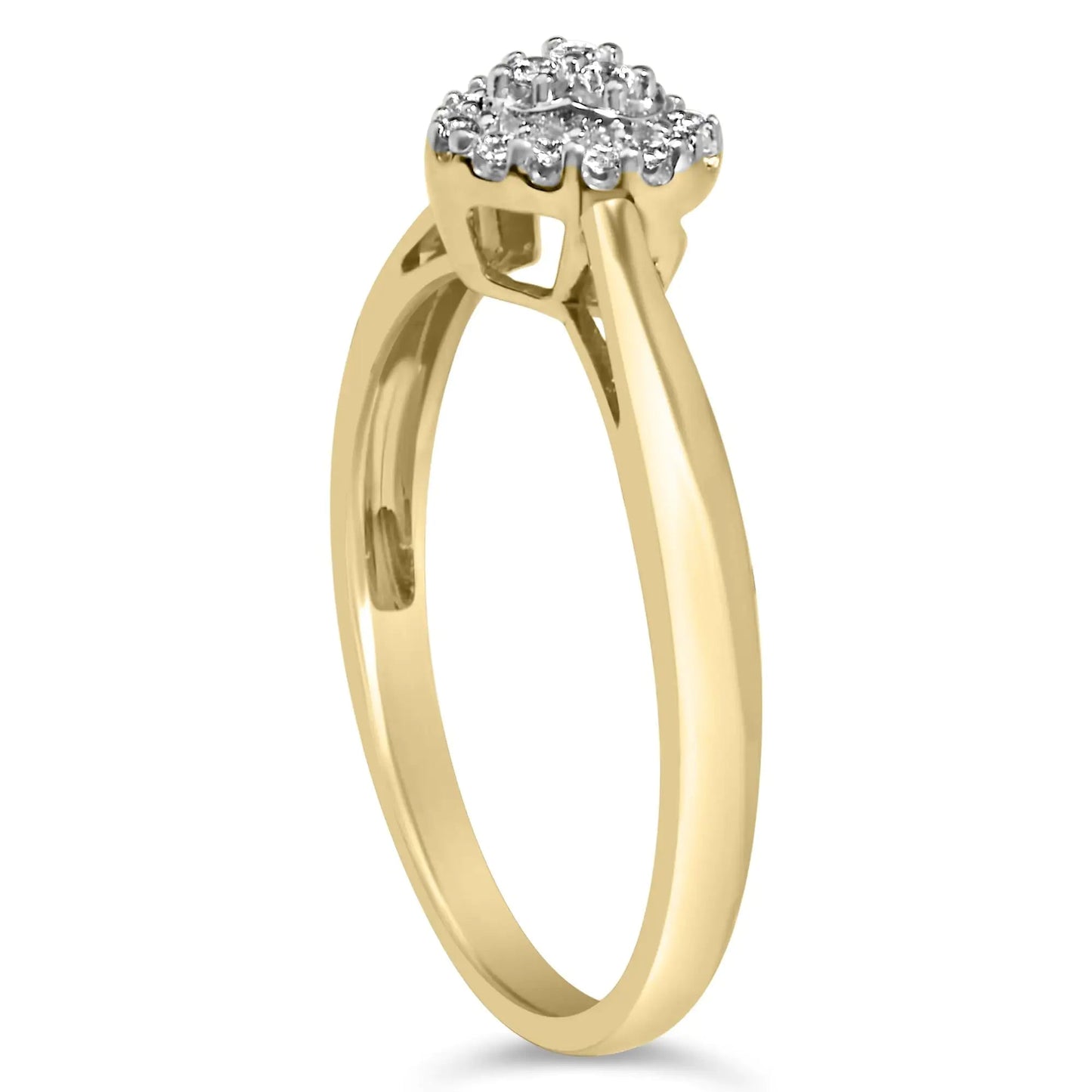 14K Yellow Gold & Sterling Silver Heart Diamond Engagement Ring | Rings | Elegant Emulations Jewelry USA