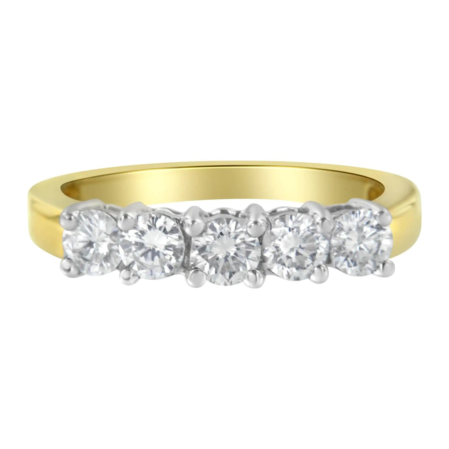 14KT Two Toned Gold 5 Stone Diamond Ring (1 cttw, H - I Color, SI1 - SI2 Clarity) | | Elegant Emulations Jewelry USA