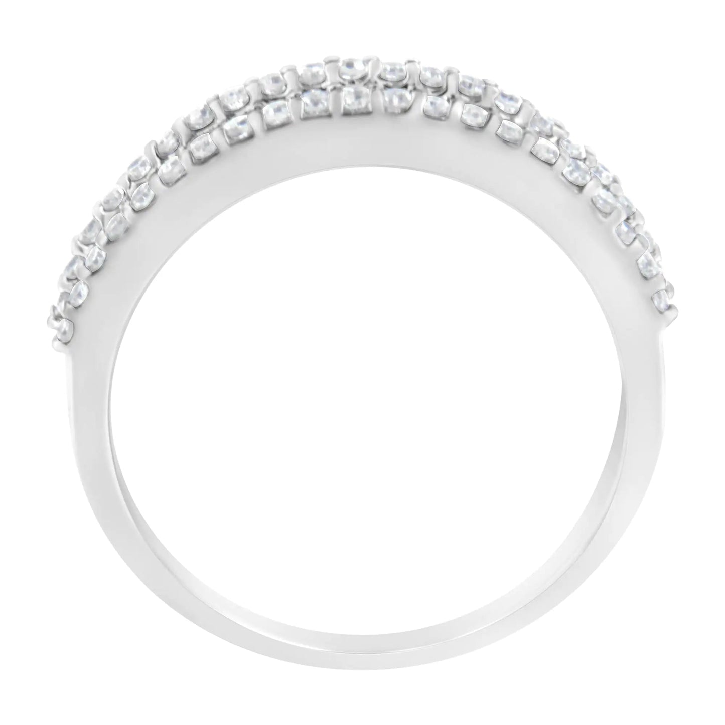 14KT White Gold 1/2 Cttw Diamond Modern Band Ring (H - I Color, SI2 - I1 Clarity) | | Elegant Emulations Jewelry USA