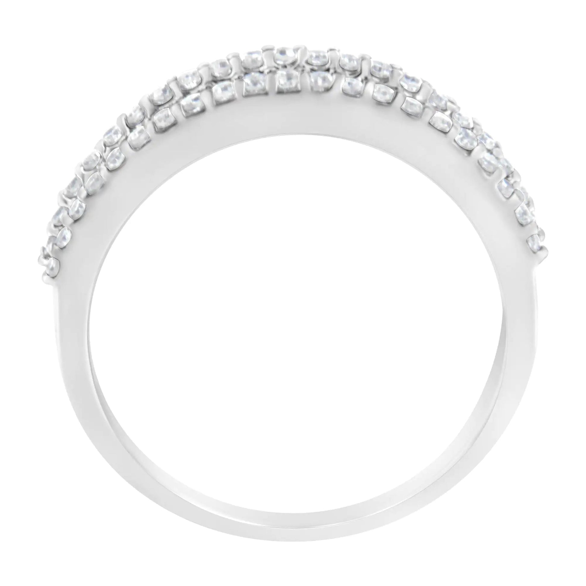 14KT White Gold 1/2 Cttw Diamond Modern Band Ring (H - I Color, SI2 - I1 Clarity) | | Elegant Emulations Jewelry USA