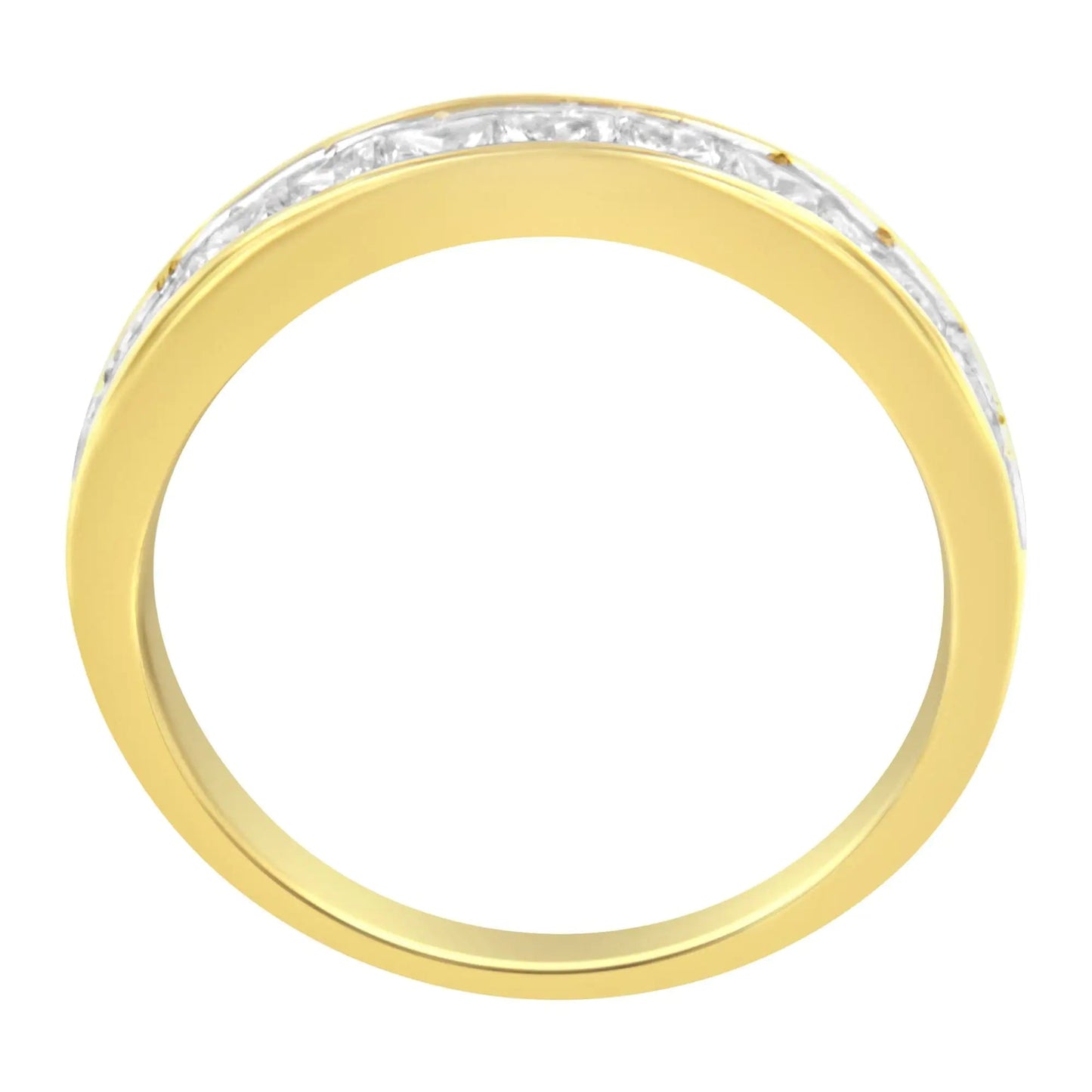 14KT Yellow Gold Diamond Channel Band Ring (1 cttw, H - I Color, SI2 - I1 Clarity) | | Elegant Emulations Jewelry USA