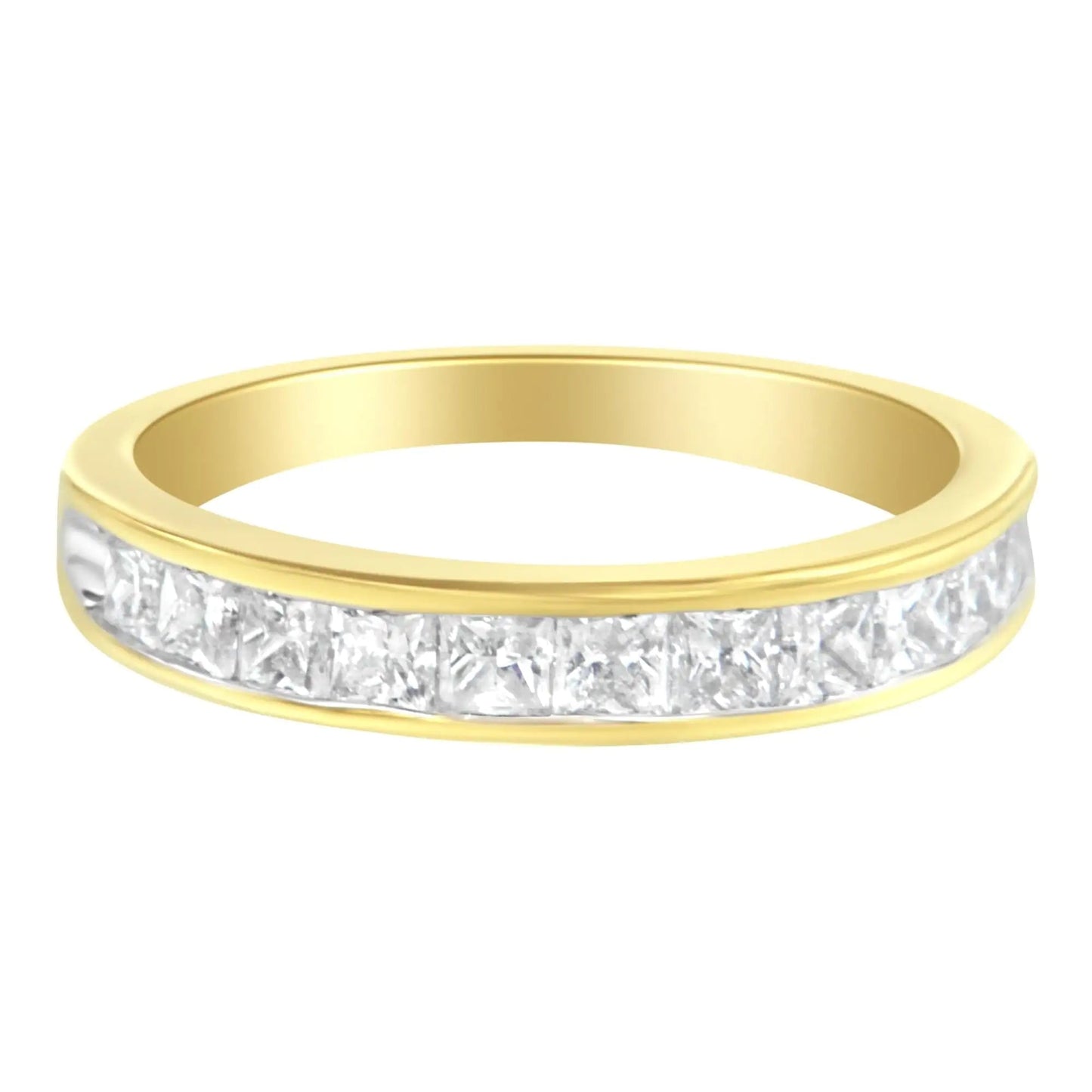 14KT Yellow Gold Diamond Channel Band Ring (1 cttw, H - I Color, SI2 - I1 Clarity) | | Elegant Emulations Jewelry USA