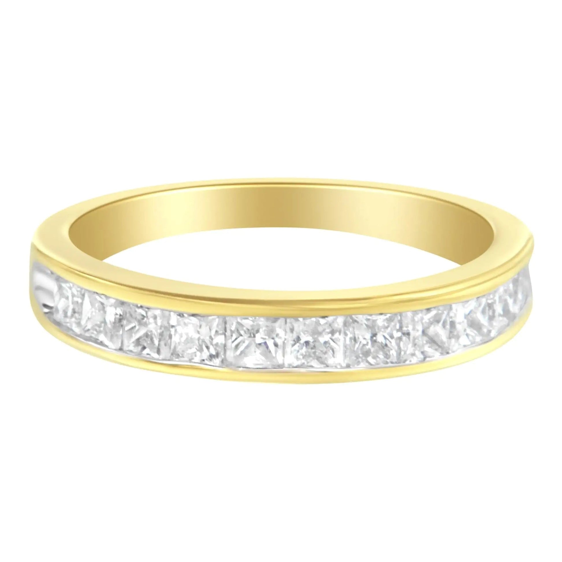 14KT Yellow Gold Diamond Channel Band Ring (1 cttw, H - I Color, SI2 - I1 Clarity) | | Elegant Emulations Jewelry USA