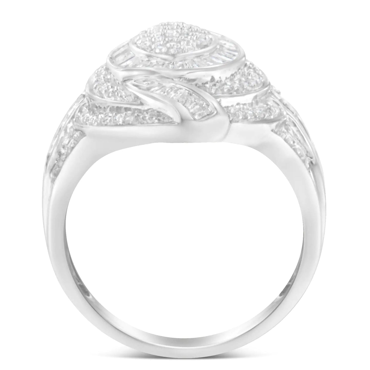 Sterling Silver Diamond Marquise Cocktail Ring – 1 1/8 CT
