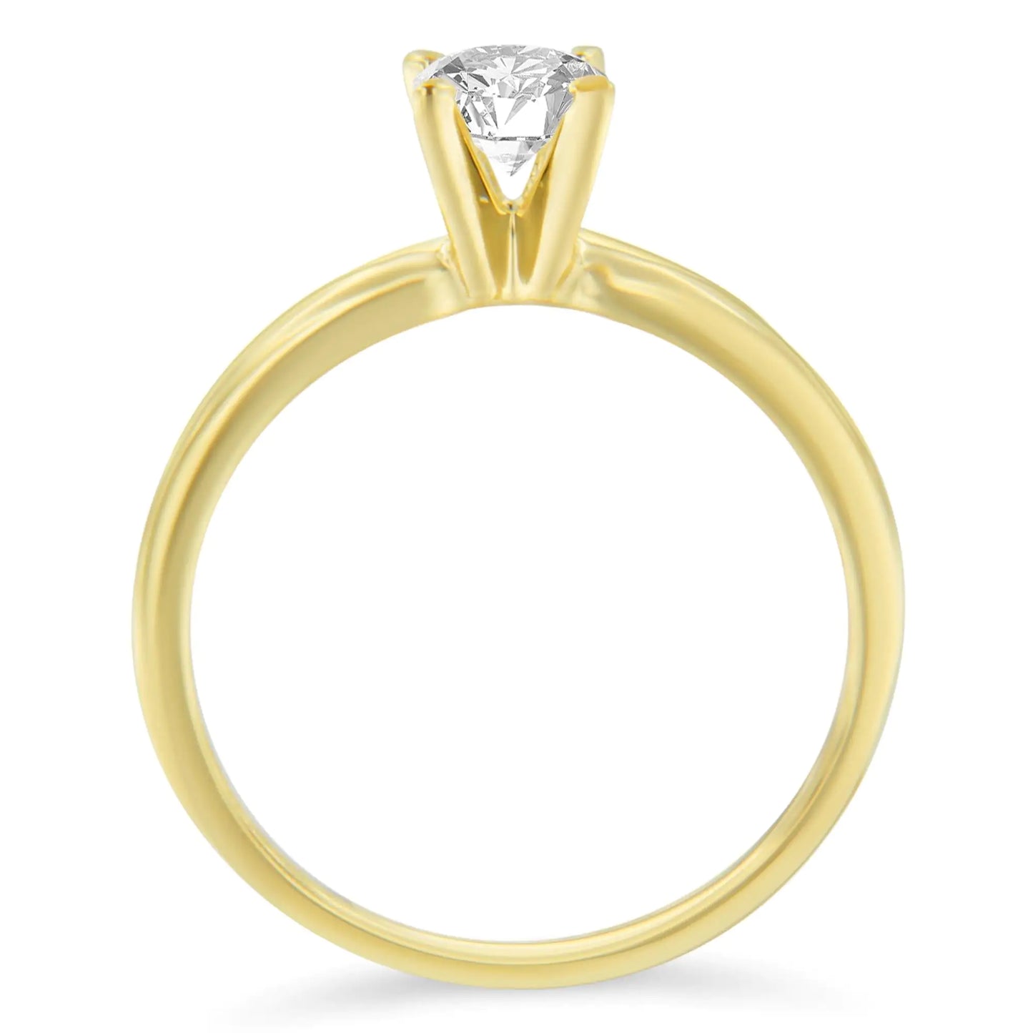 GIA Certified 14k Gold 1/2 Cttw Diamond Solitaire Engagement Ring (H Color, SI1 Clarity) - Elegant Emulations
