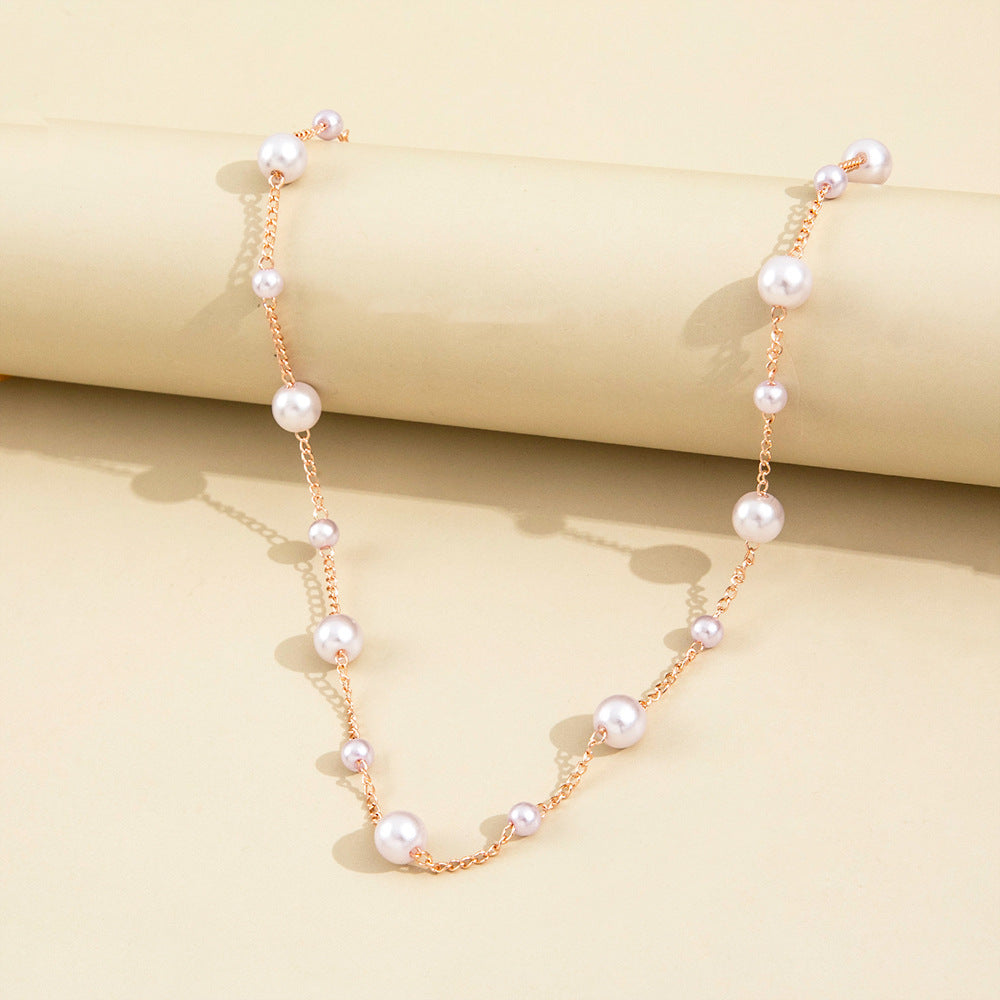 Vintage Pearl Clavicle Chain Female Simple - Elegant Emulations