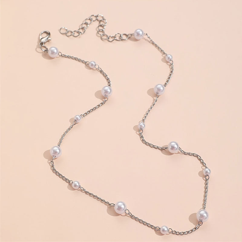 Vintage Pearl Clavicle Chain Female Simple - Elegant Emulations