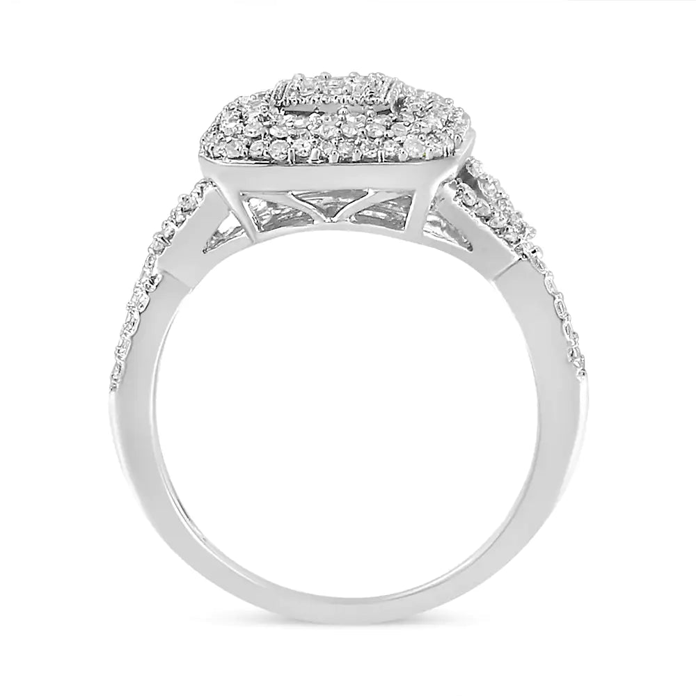 .925 Silver 0.50 Ct Diamond Cluster Ring | Rings | Elegant Emulations Jewelry USA