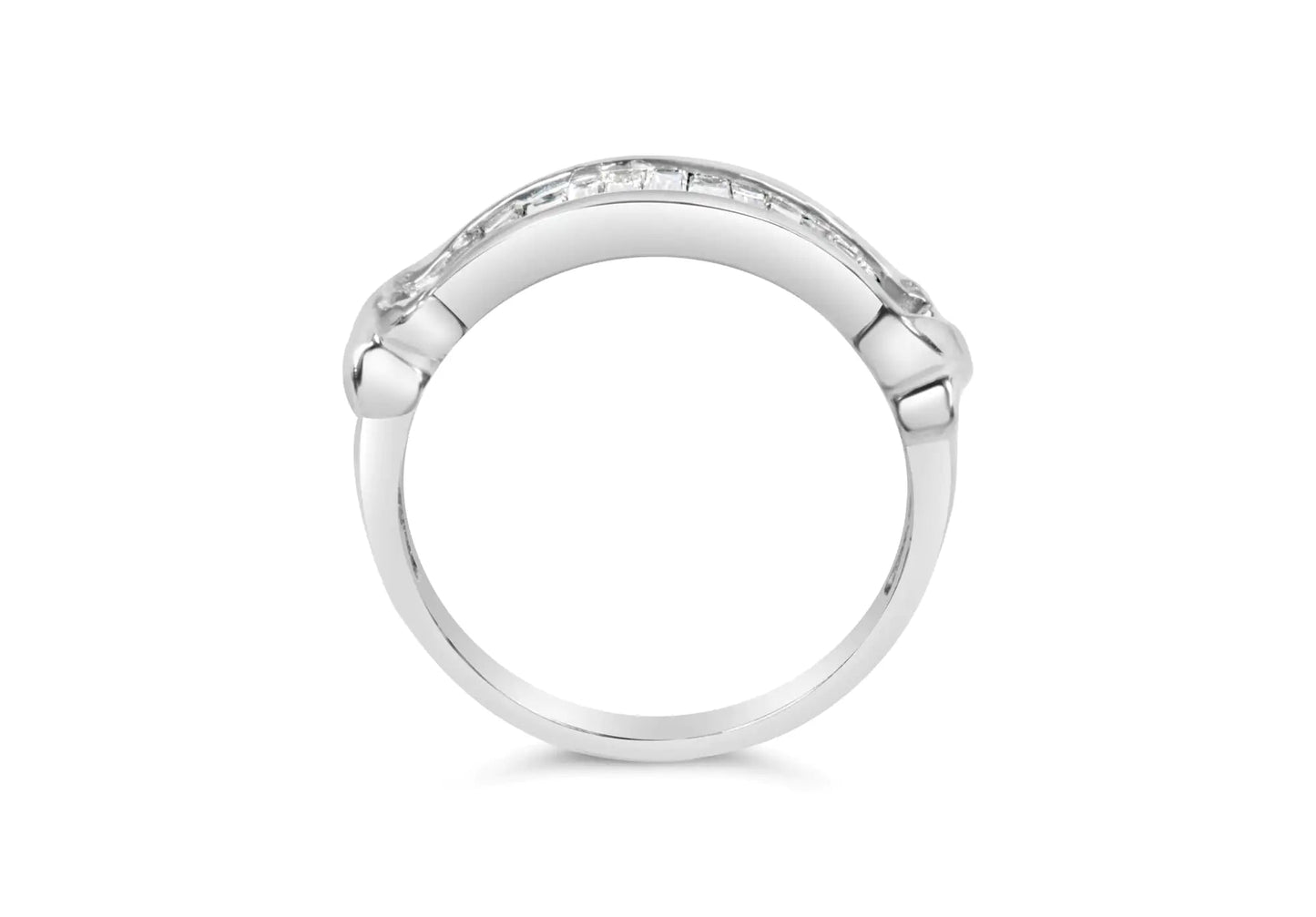 925 Silver Diamond Baguette X - Station Bridal Ring – Elegant Design | Rings | Elegant Emulations Jewelry USA