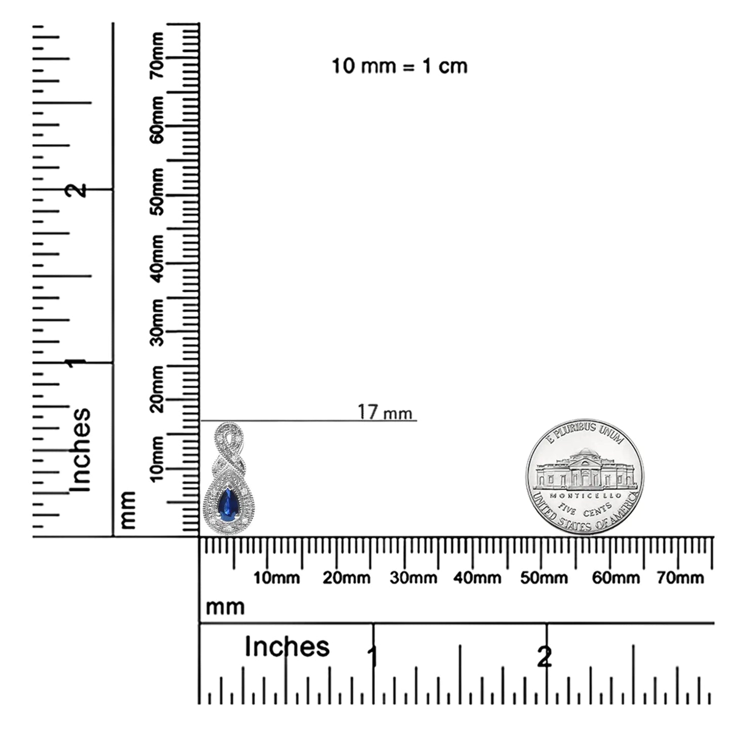 .925 Sterling Silver 4.5 x 3mm Pear Sapphire Gemstone and Diamond Accent Infinity Drop Stud Earrings (H - I Color, SI1 - SI2 Clarity) | | Elegant Emulations Jewelry USA
