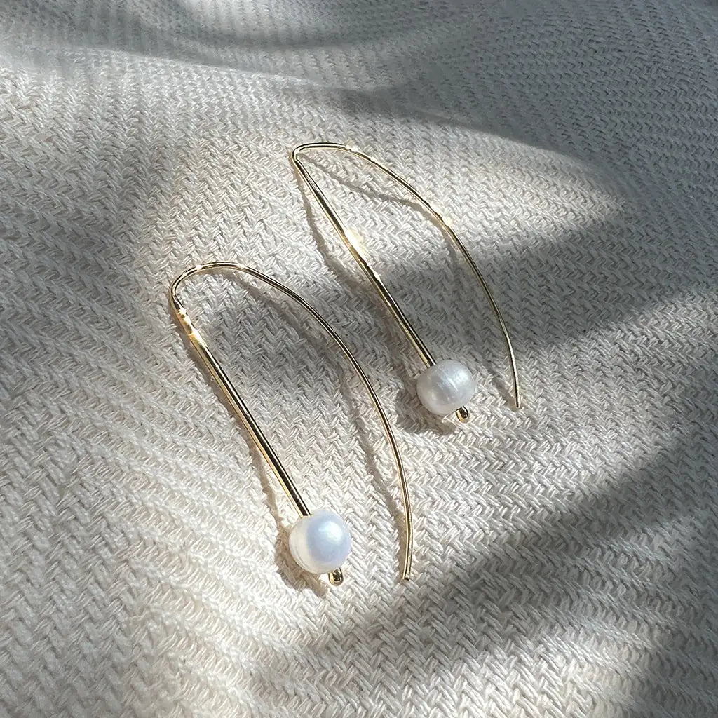Freshwater Pearl Hook Earrings - Elegant Emulations