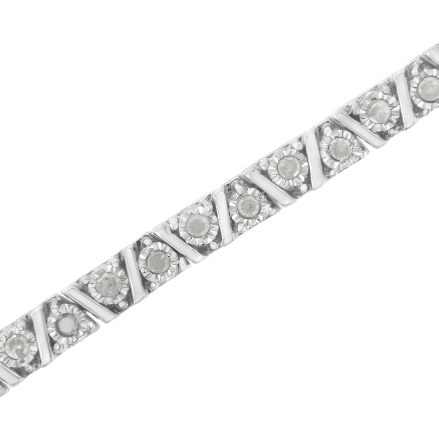 Sterling Silver 1 CT Diamond Zigzag Bracelet – Elegant Jewelry