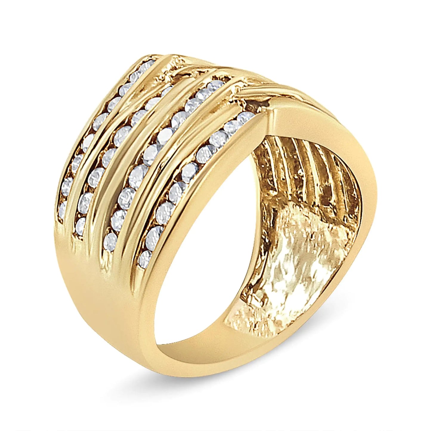 Yellow Gold Plated Silver 1.5 Ct Diamond Ring