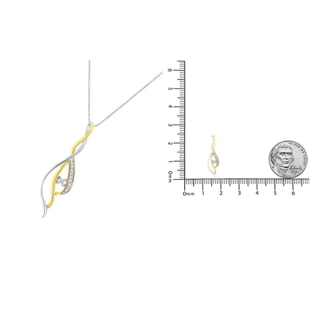 10K Gold Solitaire Diamond Spiral 18" Necklace