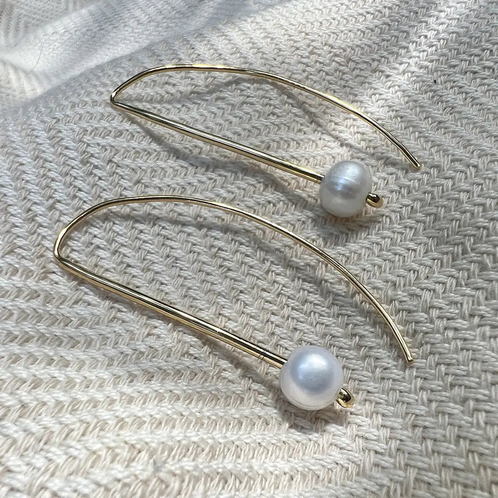 Freshwater Pearl Hook Earrings - Elegant Emulations