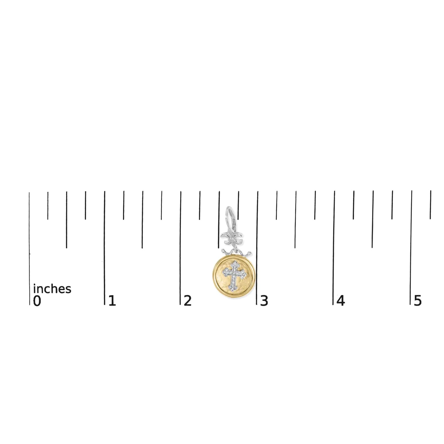 18K Gold Plated Silver Diamond Cross Medallion Earrings
