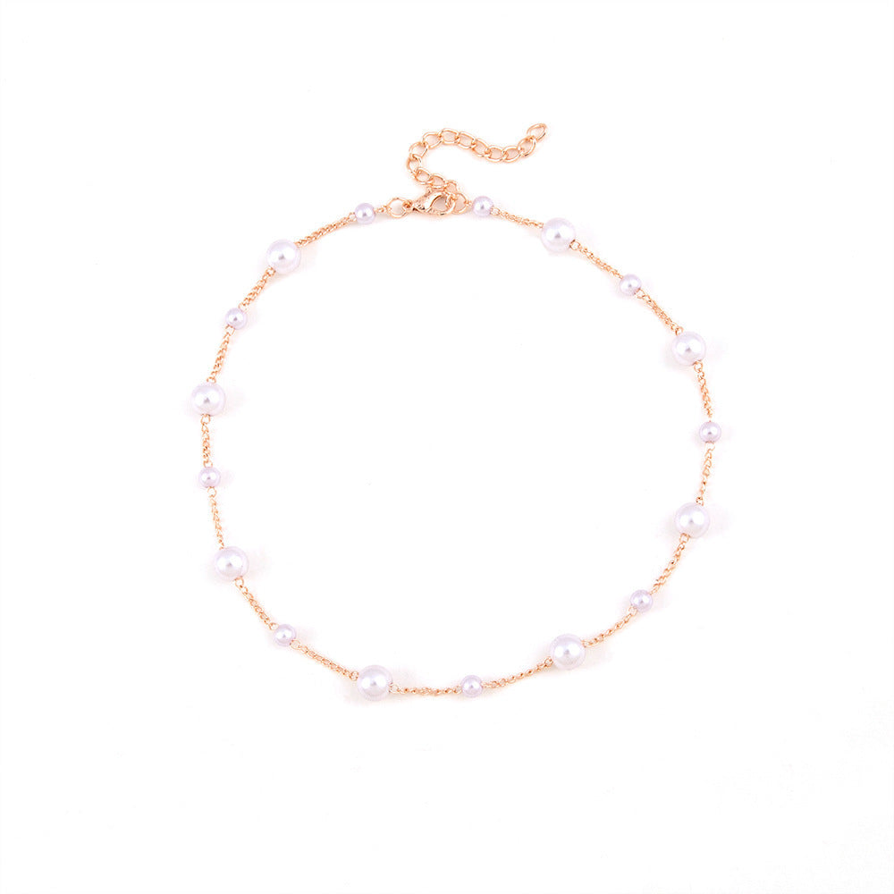 Vintage Pearl Clavicle Chain Female Simple - Elegant Emulations