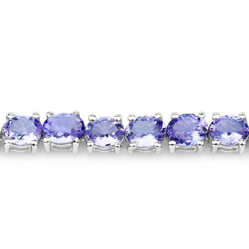 12.21 Carat Genuine Tanzanite .925 Sterling Silver Bracelet - Elegant Emulations
