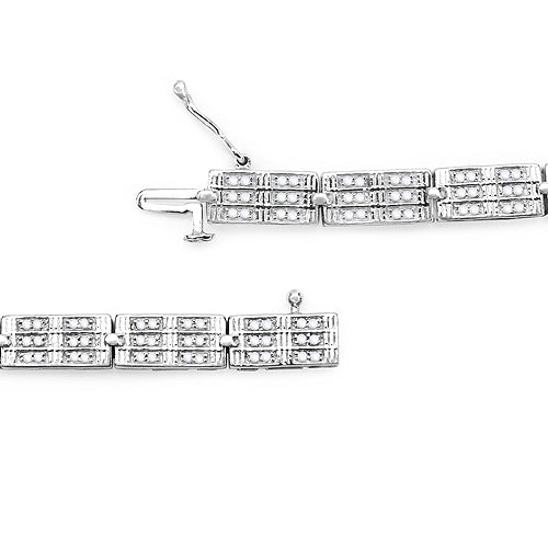 1.16 Carat Genuine White Diamond 14K White Gold Plated .925 Sterling Silver Bracelet - Elegant Emulations