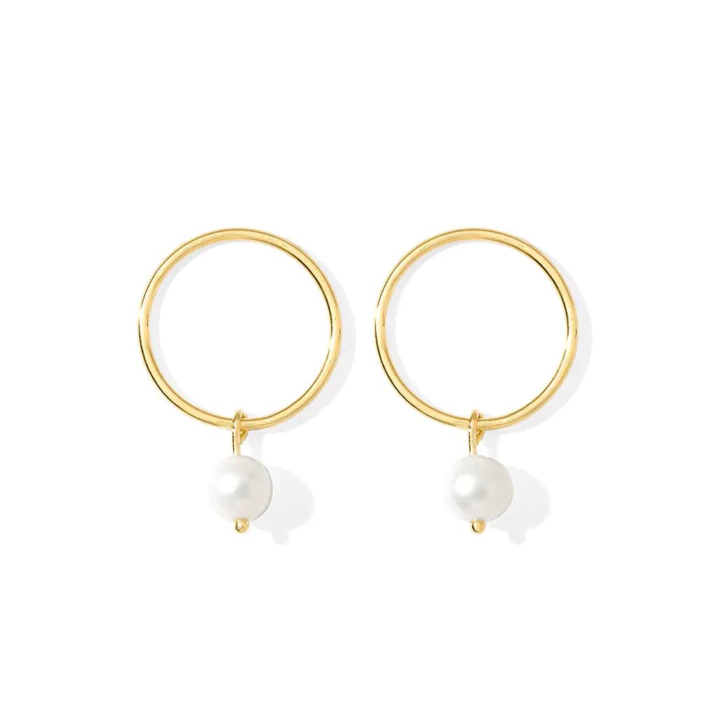 Circle Freshwater Pearl Earrings | | Elegant Emulations Jewelry USA