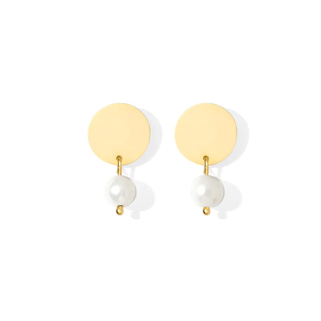 Freshwater Pearl Disc Earrings | | Elegant Emulations Jewelry USA