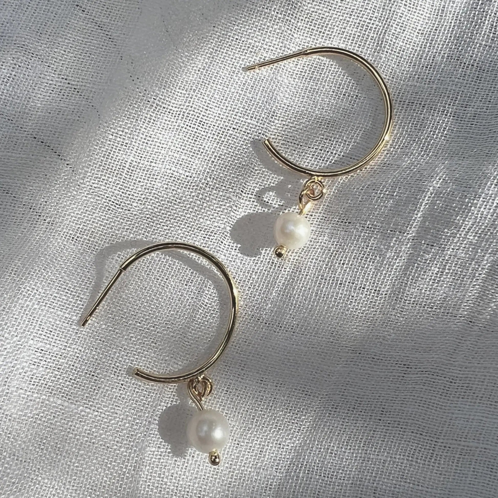 Freshwater Pearl Hoop Earrings | | Elegant Emulations Jewelry USA