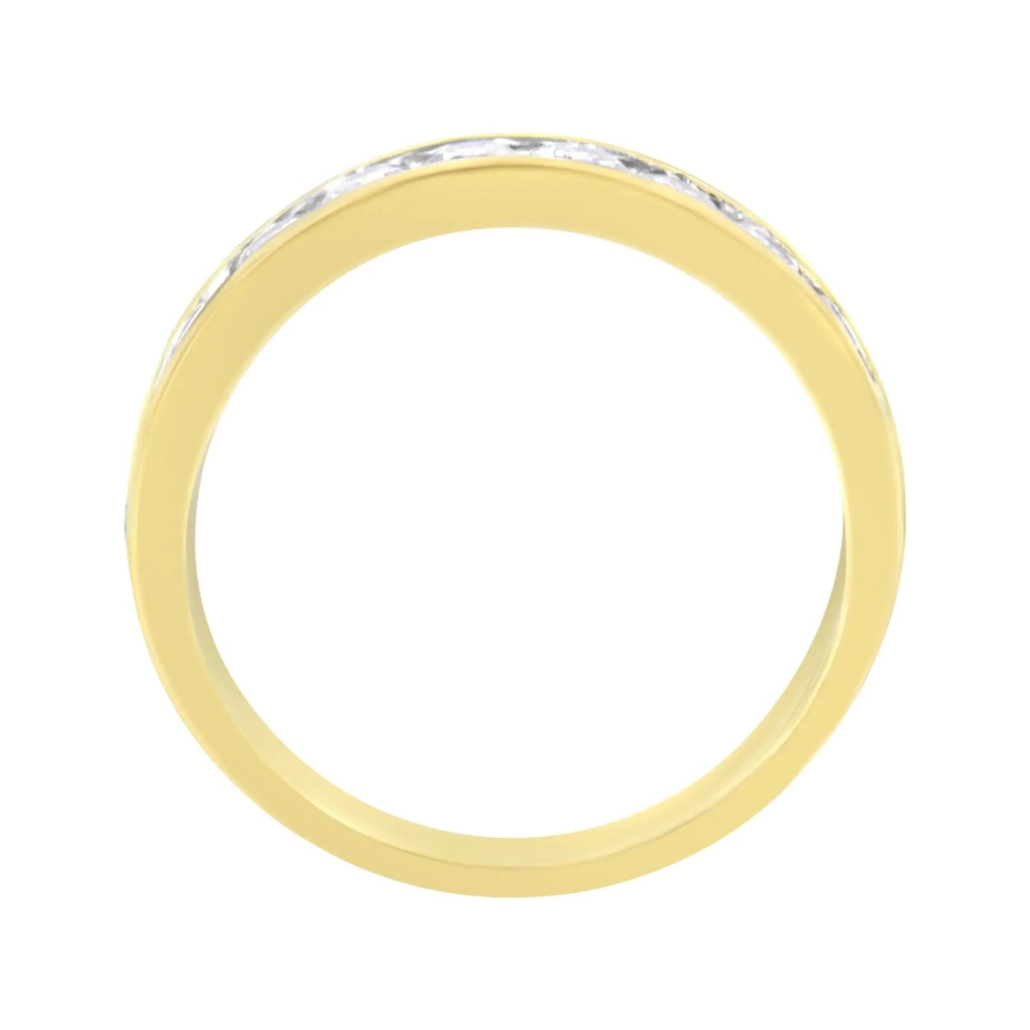 IGI Certified 18K Yellow Gold 1.0 Cttw Channel Set Round - Cut Diamond 11 Stone Anniversary/Wedding Band Ring (I - J Color, I1 - I2 Clarity) | | Elegant Emulations Jewelry USA
