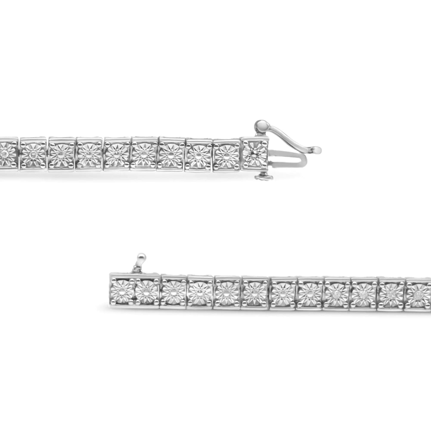 .925 Sterling Silver Diamond Tennis Bracelet - 1/4 Cttw