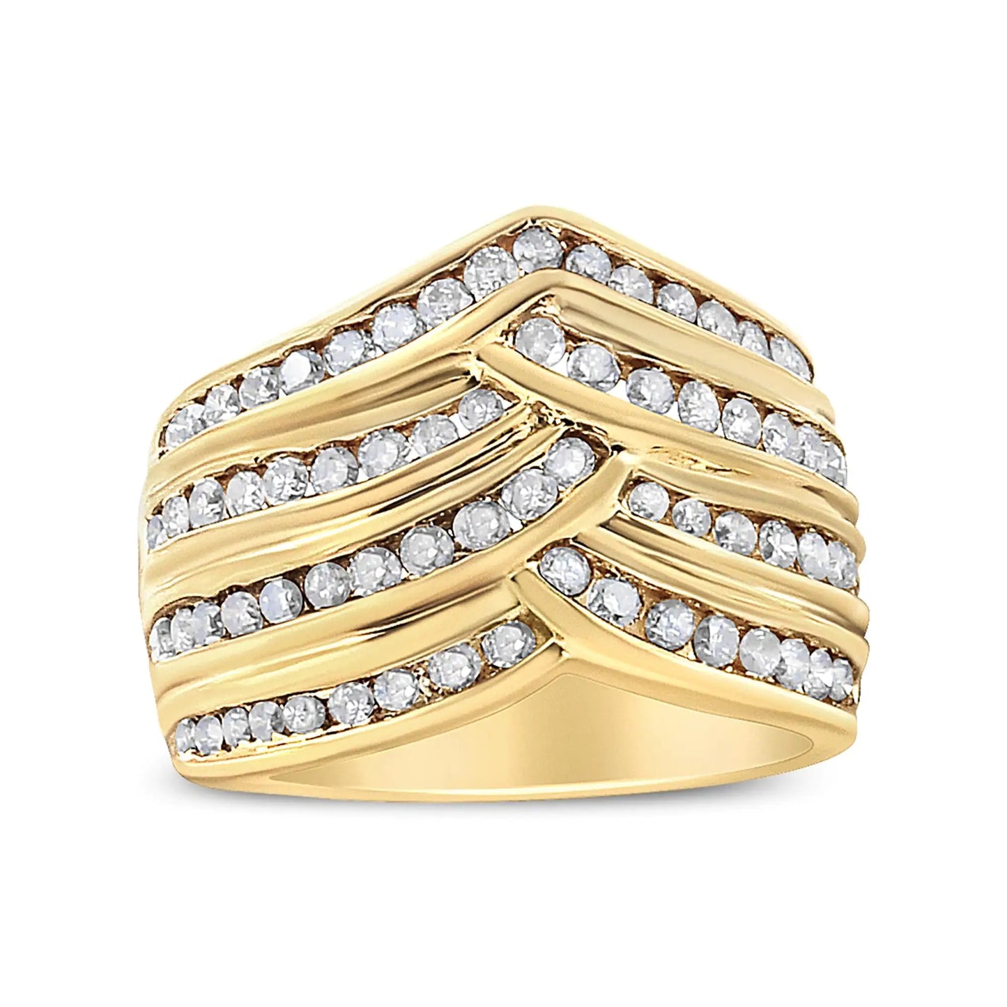 Yellow Gold Plated Silver 1.5 Ct Diamond Ring