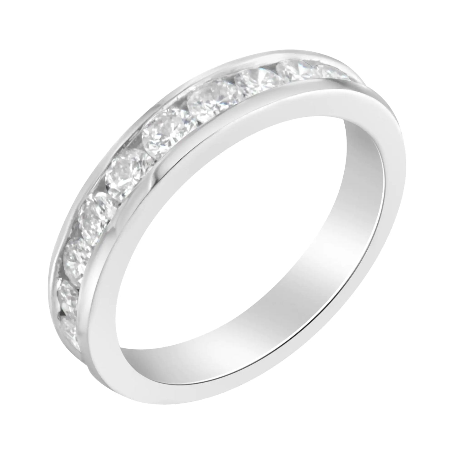 IGI 1 Carat Diamond 18K White Gold Eternity Band